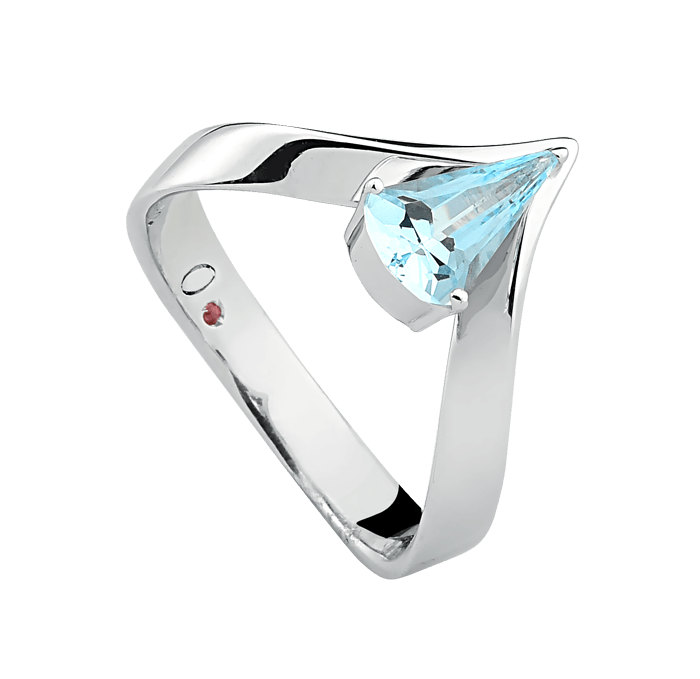 Joy ring in silver with sky topaz.