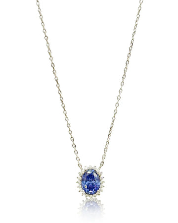 Classic princess oval pendant necklace