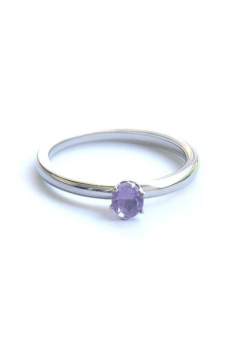 Purple stainless steel ring