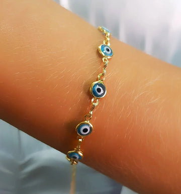 Greek Eye Bracelet Plated in 18k Gold
