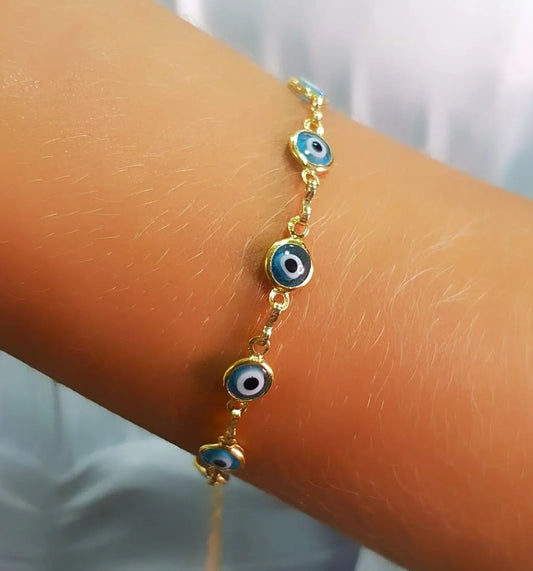 Greek Eye Bracelet Plated in 18k Gold